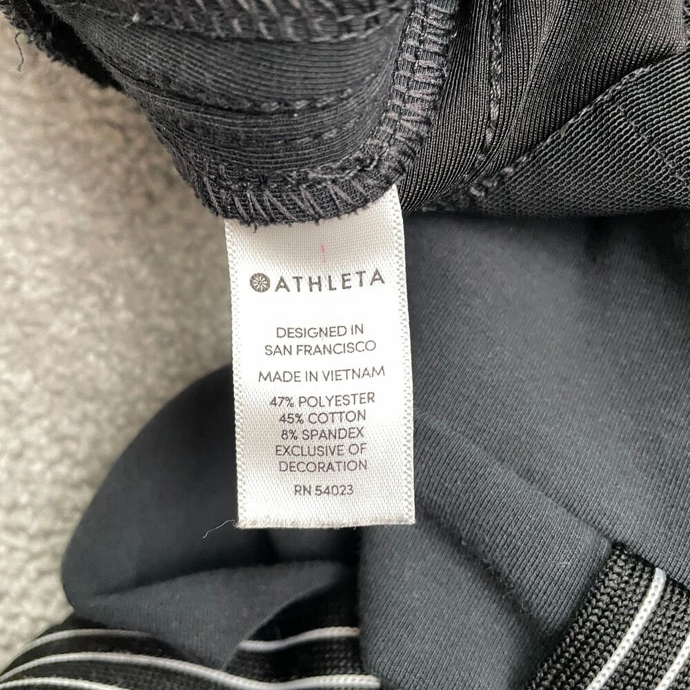 Athleta Black Track Pants with White Side Stripes - Picture 4 of 14